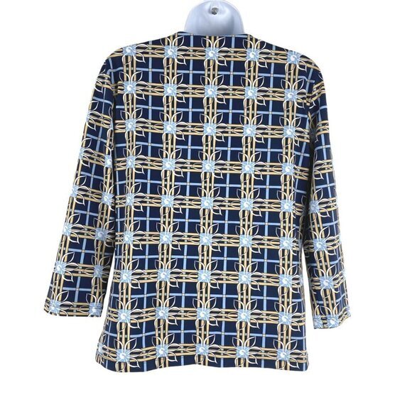 J.‎ McLaughlin Top Women's Medium Catalina Cloth Floral Plaid 3/4 Sleeve - Picture 5 of 7